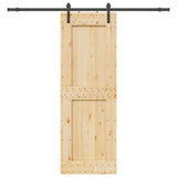 Sliding Door NARVIK Natural and Black 80 x 210 cm 3445306
