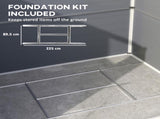 7.9ft x 6.2ft Aluminium Frame and Plastic Wall Shed, with Foundation - Grey T3398P315405