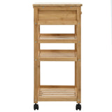 Kitchen Trolley with Wheels Natural 37 x 36 x 80 cm Bamboo 42028294