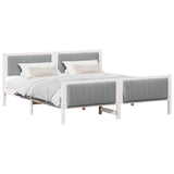 Bed frame White and light grey 180 x 200 cm Solid pine wood 3394307