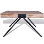 ZNTS Coffee Table with V-shaped Legs Reclaimed Teak Wood 241712