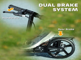 Kids Scooter with Four-Level Adjustable Handlebar, Dual Brake System, 200mm Wheels, ABEC-7 Bearings, T3398P348533