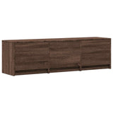 TV Cabinet with LED Brown Oak 140 x 34 x 40 cm Engineered Wood 3418707