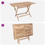 Folding Garden Table Natural 120 x 70 x 75.5 cm Solid Teak Wood 42028479