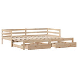 Daybed with Trundle and Drawers without Mattress 80x200 cm 3302148