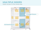 Large Bird Cage Budgie Cage 3 Tier Aviary with Stand Wheels, Toys, Ladders, Shelf for Canaries, T3398P349817