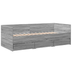 ZNTS Daybed with Drawers without Mattress Grey Sonoma 90x200 cm 3280823