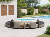Storage Shelves for Hot Tub 2 pcs Grey Poly Rattan 365619
