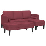 Sofa Set 2 pcs Wine red 173 x 131 x 67 cm Fabric 3329255
