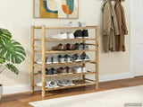 Shoe Rack with Shelf Natural 68 x 28 x 96 cm Bamboo 42028237