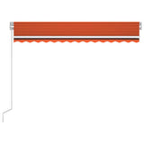 Manual Retractable Awning with LED 350x250 cm Orange and Brown 3068885