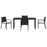 Garden Dining Set 5 pcs Black Powder-Coated Steel 3379250