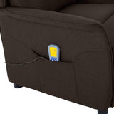 Massage Chair Dark Brown 93.5 x 67.5 x 101.5 cm Fabric 348354
