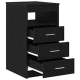 Drawer Cabinet Black Oak 40x50x76 cm Engineered Wood 862009