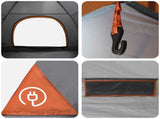 Camping Tent with Roof Grey and Orange 275 x 215 x 125 cm 42028634