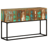 Console Table Brown base with blue, green, cream hues 320822