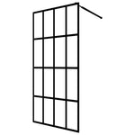 ZNTS Walk-in Shower Wall with Shelf Black 100x195 cm ESG Glass&Aluminium 3185467