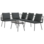 Garden Sofa Set 2 pcs Black Poly Rattan 3328648