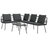 Garden Sofa Set 2 pcs Black Poly Rattan 3328648
