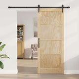 Sliding Door ORKDAL Natural and Black 86 x 211 cm 3333736
