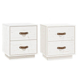 Bedside Cabinets 2 pcs White 40x34x45 cm Solid Wood Pine 818328