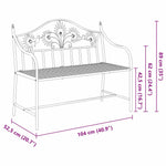 Garden Bench Black 104 x 54 x 93cm Steel 42008115