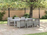 Garden Dining Set 7 pcs Light Grey Polypropylene 3378731