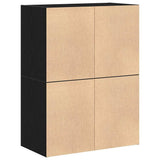 Cabinets with 2 Drawers 2 pcs Black Oak 60x31x40 cm Engineered Wood 858824