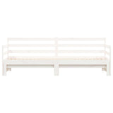 ZNTS Daybed with Trundle White 90x190 cm Solid Wood Pine 836154