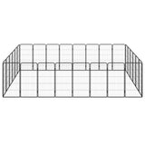 28-Panel Dog Playpen Black 50x100 cm Powder-coated Steel 3115963