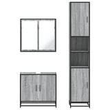 3 Piece Bathroom Furniture Set Grey Sonoma Engineered Wood 3301068