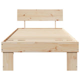 Bed Frame with Headboard Natural 75 x 190 cm Solid Pine Wood 872593
