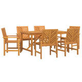 Garden Dining Set 7 pcs Brown Solid Acacia Wood 3154107
