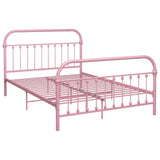 284513 Bed Frame without Mattress Pink Metal 140x200 cm