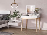 Dressing Table with Flip-up Mirror, Makeup Desk with 2 Drawers, Vanity Table Writing Desk for T3398P342390
