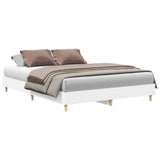 Bed Frame White Engineered wood, solid eucalyptus wood, plywood 3328717