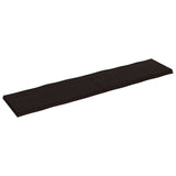 Table Top Dark Brown 220x50x cm Treated Solid Wood Live Edge 364055