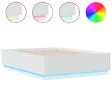 Bed Frame with LED without Mattress White 120x190 cm Small Double 3209653