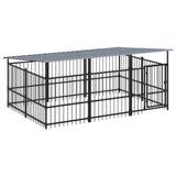 Outdoor Dog Kennel with Roof Steel 5.63 m 3124608