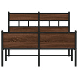 ZNTS Bed Frame without Mattress Brown Oak 120x200 cm Engineered Wood 4017342