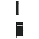 ZNTS 2 Piece Bathroom Furniture Set Black Engineered Wood 3214775
