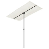 Garden Parasol with Aluminium Pole 180x110 cm Sand White 47329