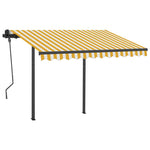 Manual Retractable Awning with LED 3x2.5 m Yellow and White 3070103