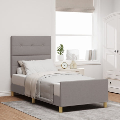 ZNTS Bed Frame in Taupe - 100x200 cm Fabric 3344708