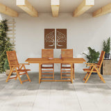 Garden Dining Set Folding 5 pcs Brown Solid Acacia Wood 3375716