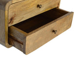 Solid Wood Oak-ish 2 Drawer Floating Bedside, 2 Drawers, Brown B2743P402971