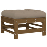 Garden Footstool with Cushion Honey Brown Solid Wood Pine 825670