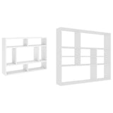 Wall Shelf White Engineered Wood Medium Wall Shelf Rectangular 802939