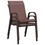 Stackable Garden Chairs 2 pcs Brown Textilene Fabric 318779