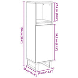 Bathroom Cabinet Concrete Grey 30x30x100 cm Engineered Wood 857210